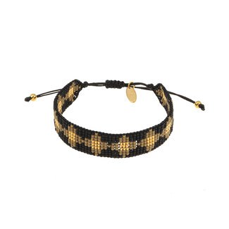 By Shir Armband in luxuriösem, gewebtem Schwarz