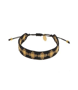 By Shir Armband in luxuriösem, gewebtem Schwarz