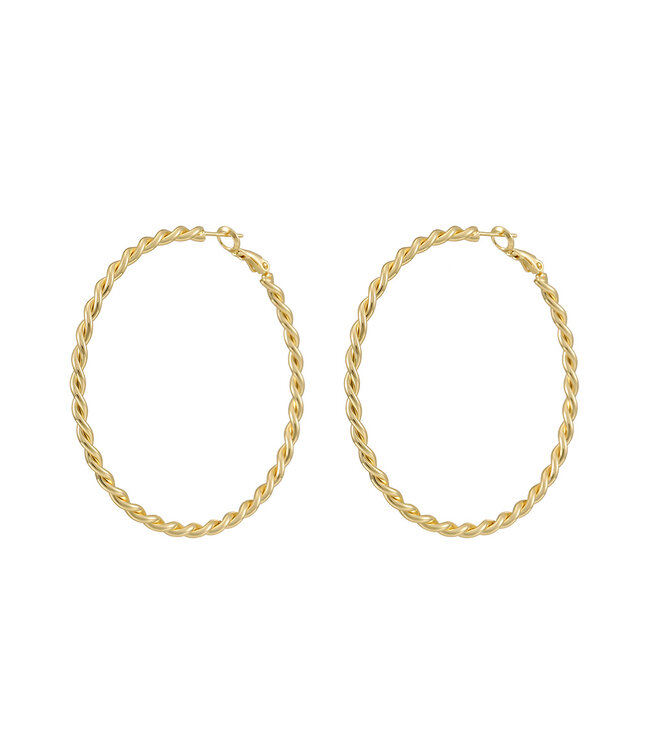 By Shir Luxury big hoop braided earrings