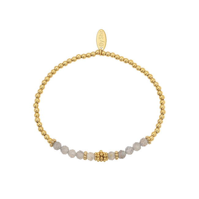 By Shir Armband kraaltjes Bohemian Labradoriet