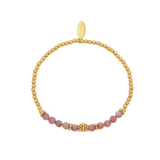 By Shir Armband kraaltjes Rhodochrosiet bohemian