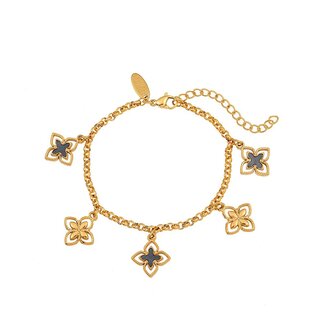 By Shir Armband edelstaal spark zwart