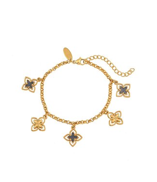 By Shir Armband edelstaal spark zwart