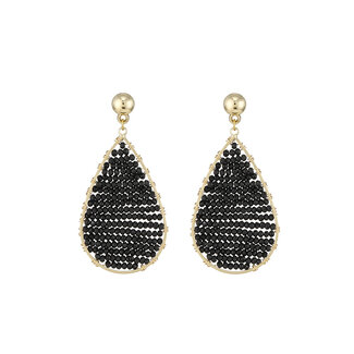 By Shir Oorbellen luxe Faye zwart