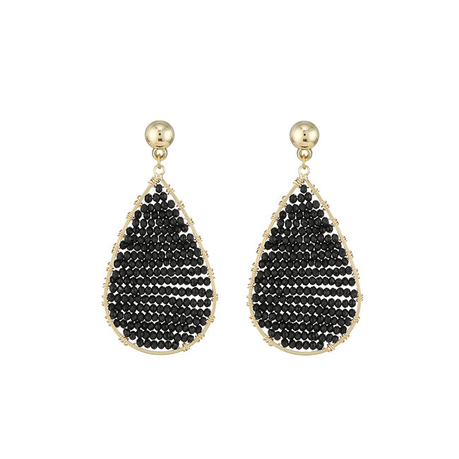 By Shir Oorbellen luxe Faye zwart