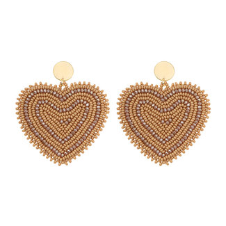 By Shir Oorbellen luxe glowy brons heart