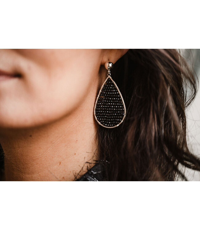 By Shir Oorbellen luxe Faye zwart