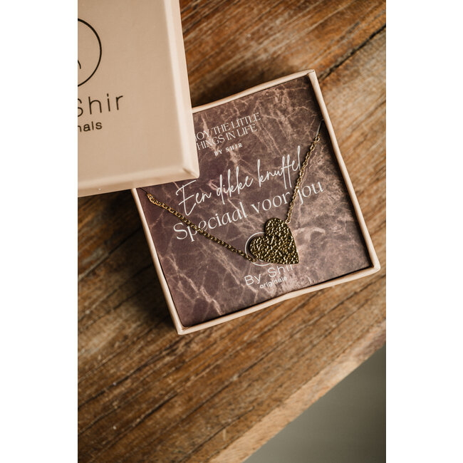 By Shir Armband edelstaal op kaartje Een dikke knuffel voor jou