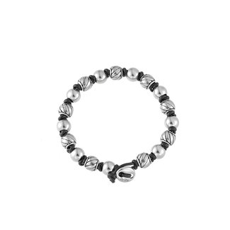 By Shir For him armband luxe stripe elastiek kraal