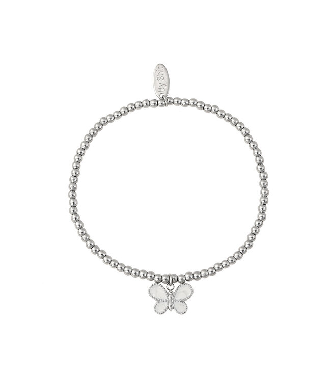 By Shir Bracelet beads butterfly white