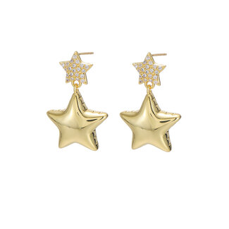 By Shir Oorbellen luxe double star