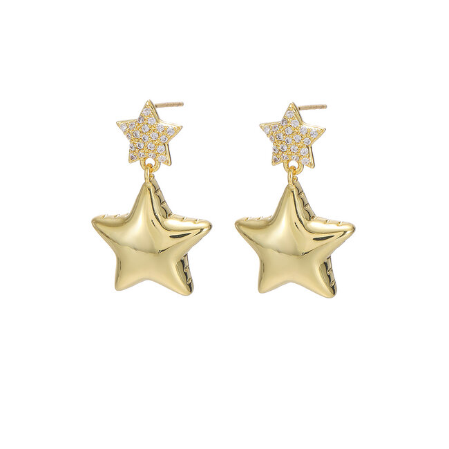 By Shir Oorbellen luxe double star