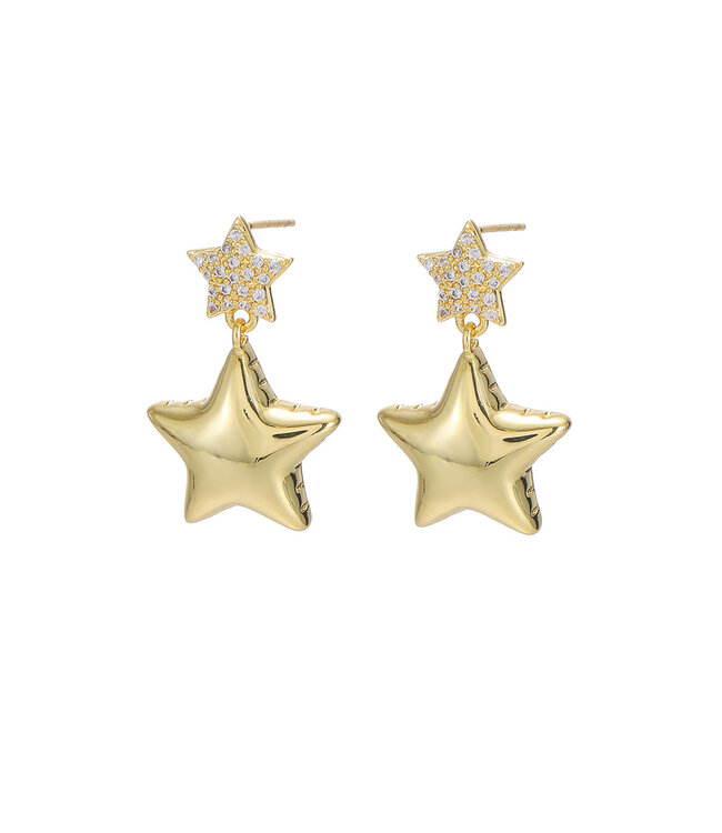 By Shir Luxury Double Star Earrings