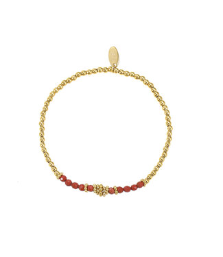 By Shir Armband kraaltjes bohemian rood