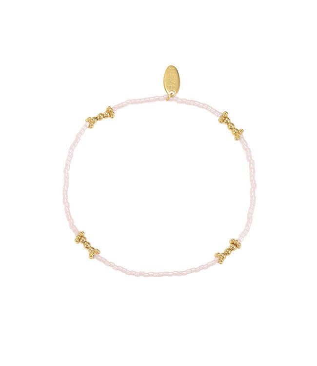 By Shir Armband kraaltjes lichtroze