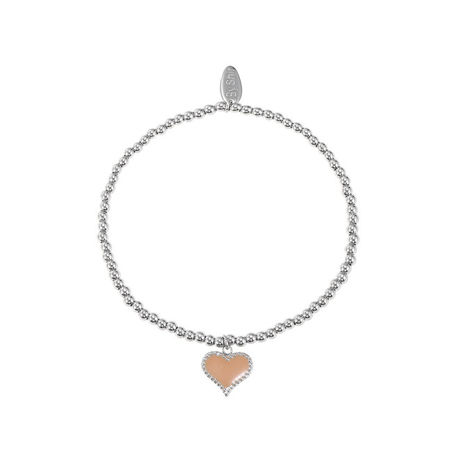 By Shir Bracelet beads heart Daisy powder pink