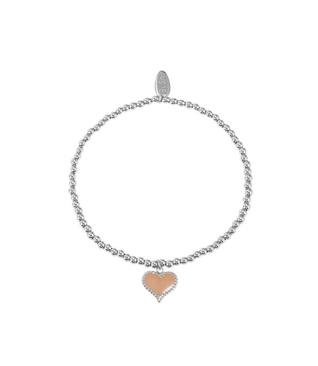 By Shir Bracelet beads heart Daisy powder pink