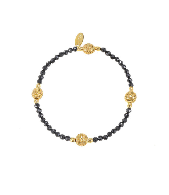 By Shir Bracelet beads extra gemstone black