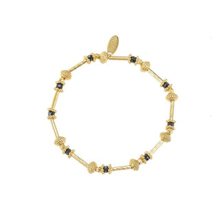 By Shir Armband kraaltjes extra facet zwart
