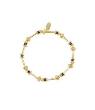 By Shir Armband kraaltjes extra facet zwart