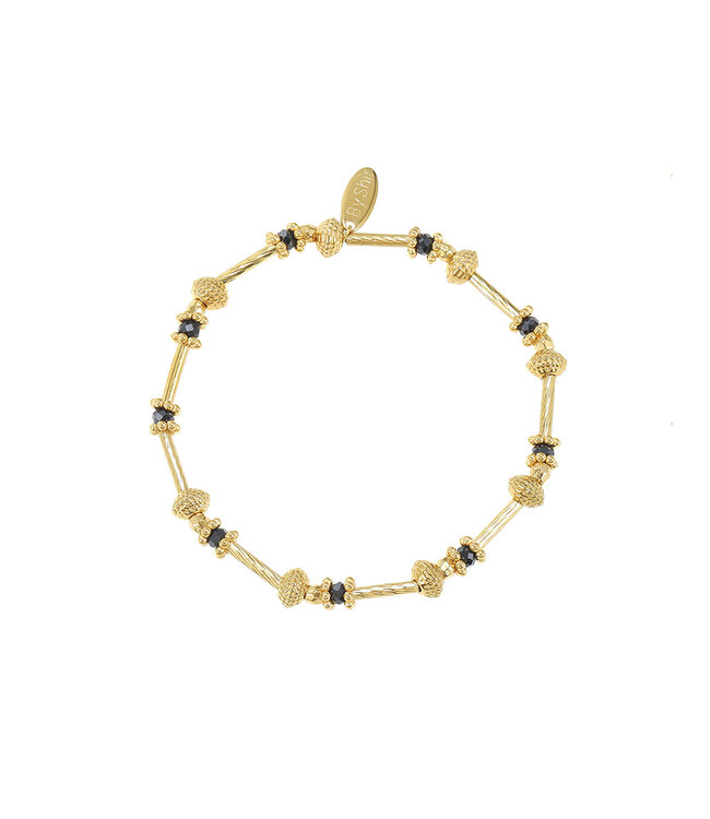 By Shir Armband kraaltjes extra facet zwart