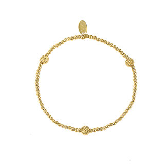 By Shir Armband kraaltjes 3 bloemetjes