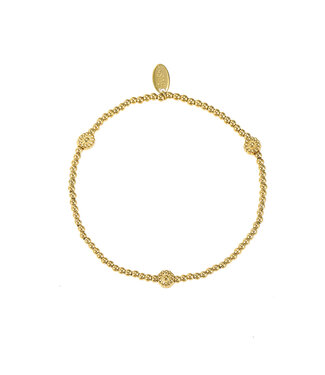 By Shir Armband kraaltjes 3 bloemetjes