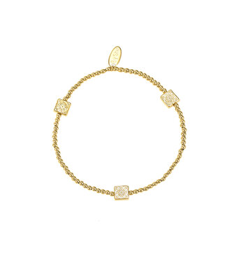 By Shir Armband kraaltjes 3 vierkantjes