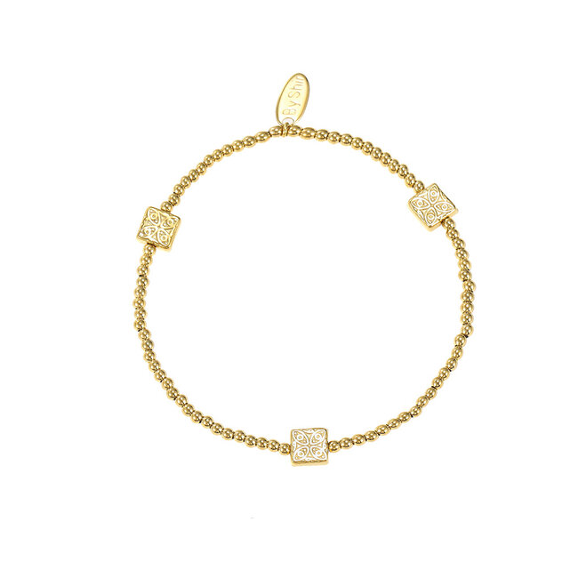 By Shir Armband kraaltjes 3 vierkantjes