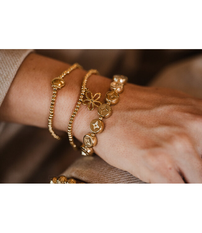 By Shir Armband kraaltjes open bloem