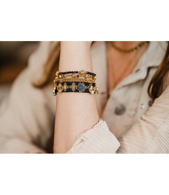 By Shir Bracelet beads extra gemstone black