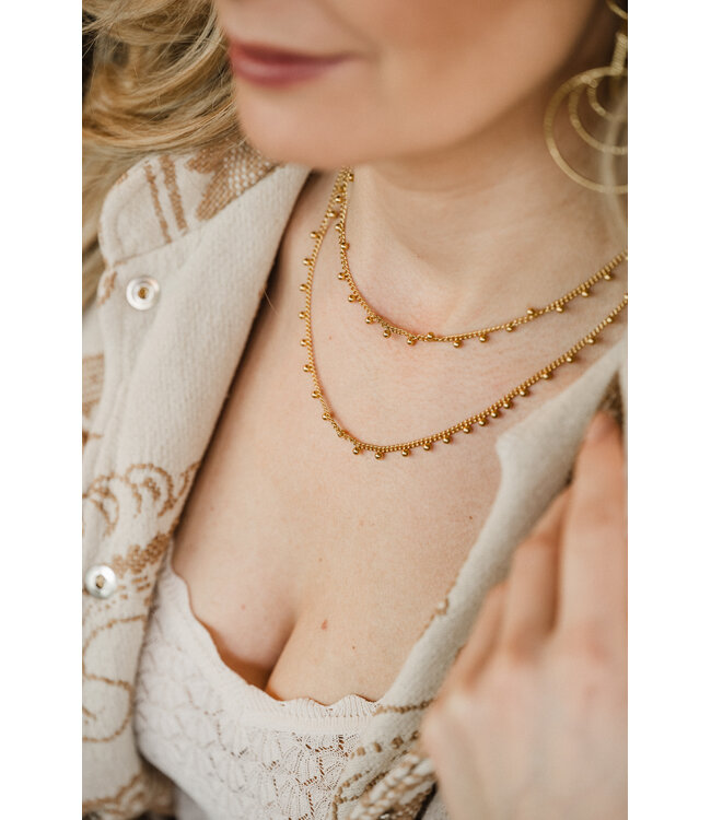 By Shir Ketting luxe lang bolletjes