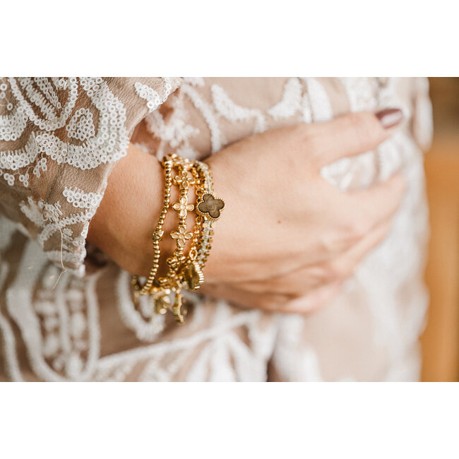 By Shir Armband kraaltjes 5 vierkantjes