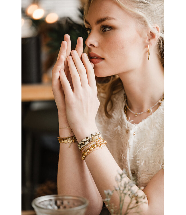 By Shir Armreif luxuriös gewebt beige