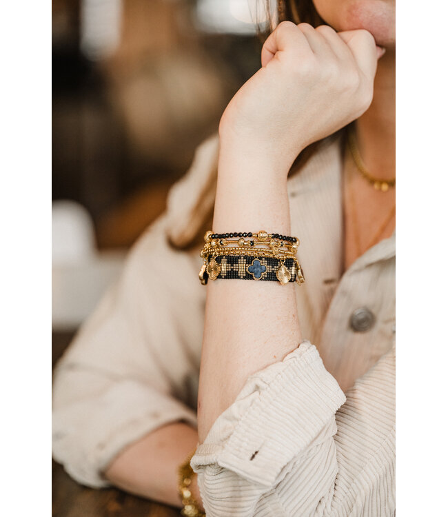 By Shir Luxury woven black bracelet