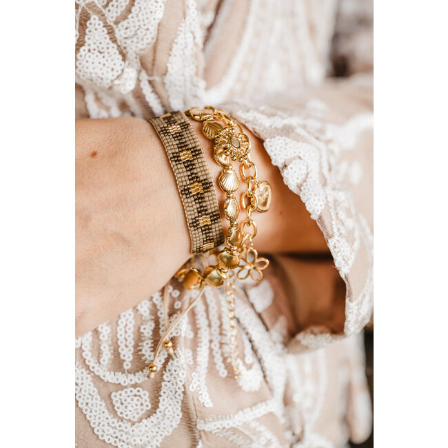 By Shir Armband aus hochwertigem gewebtem Bronze