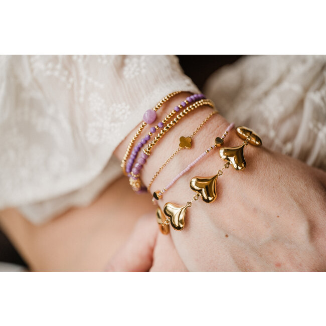 By Shir Armband aus Edelstahl mit Kleeblatt