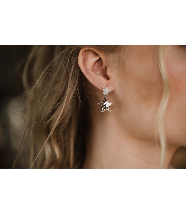By Shir Luxury Double Star Earrings