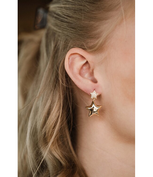By Shir Luxury Double Star Earrings