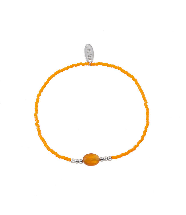 By Shir Bracelet beads orange gemstone
