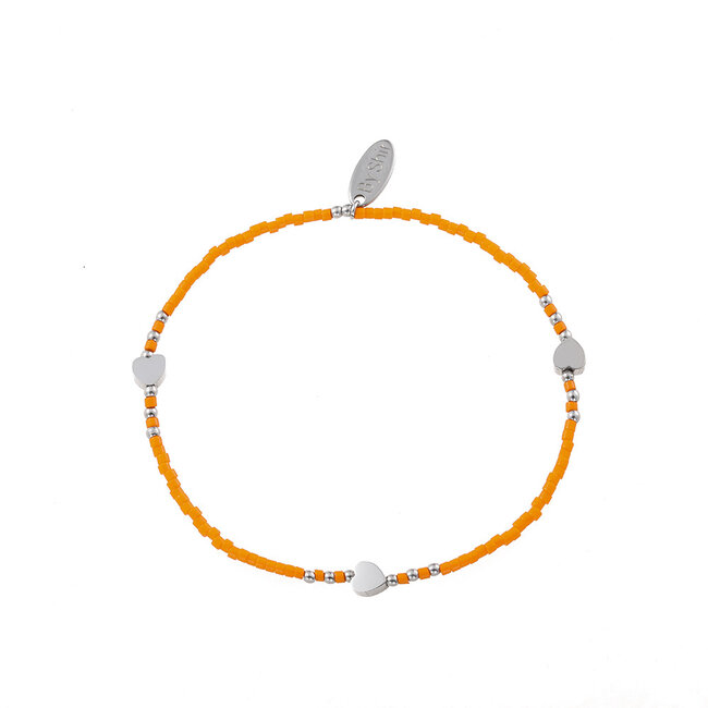 By Shir Bracelet beads orange hearts