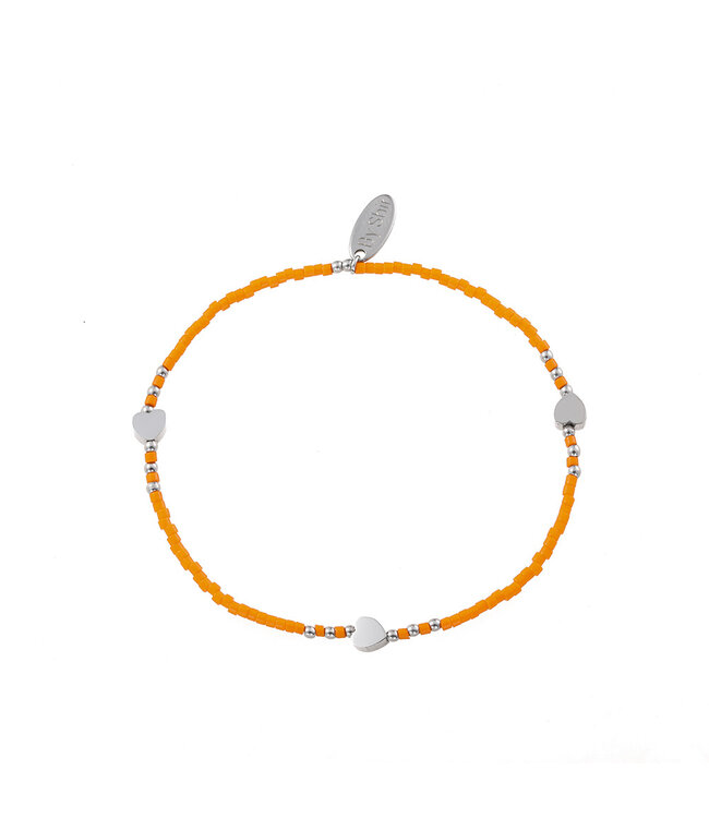 By Shir Bracelet beads orange hearts