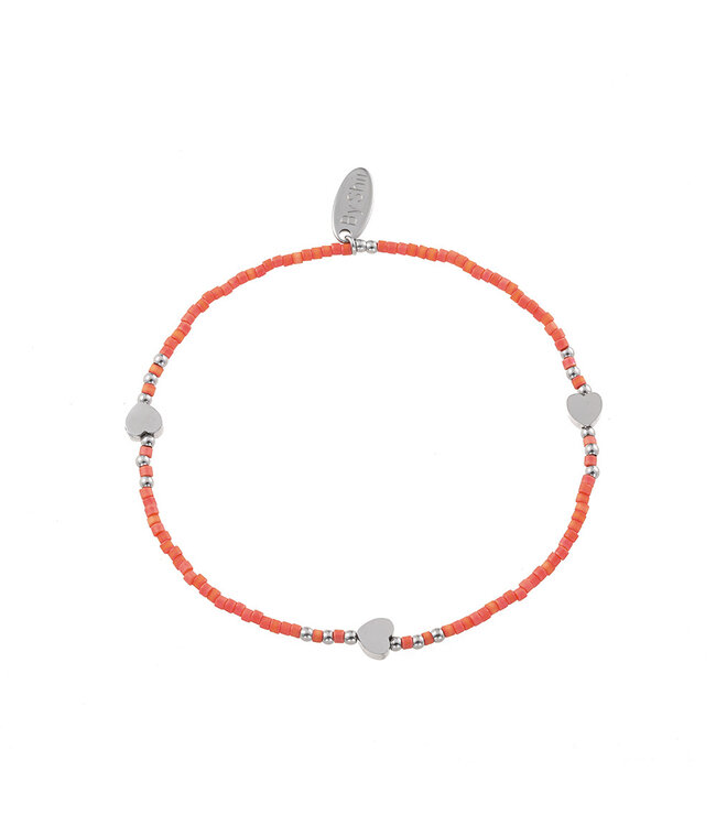 By Shir Armband Perlen Pfirsich Herzen