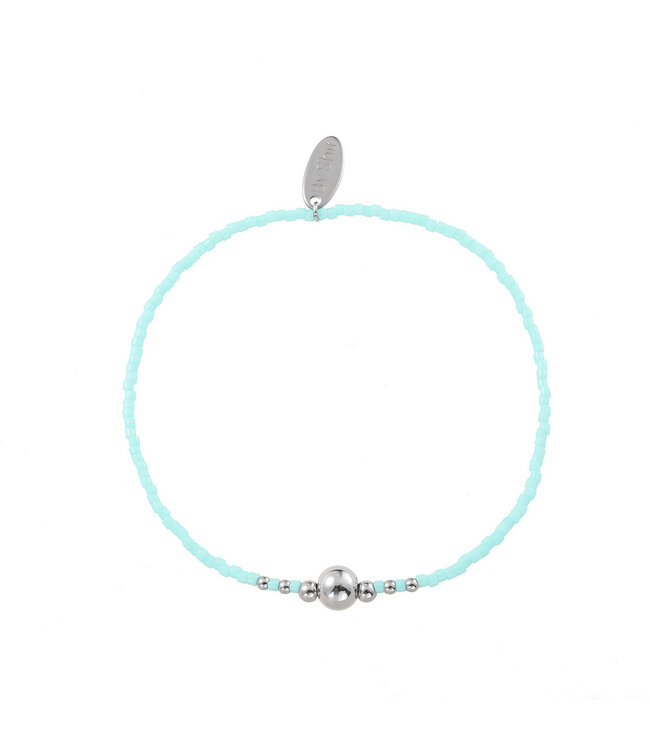 By Shir Armband kraaltjes turquoise dot