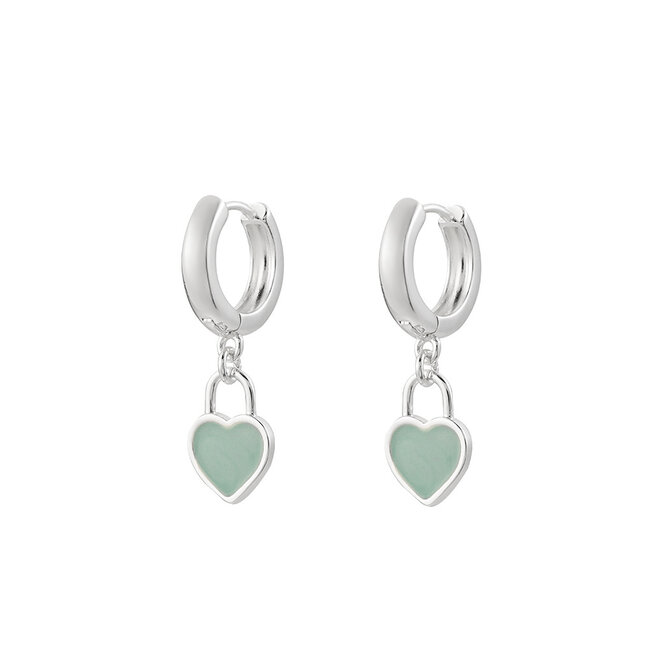 By Shir Small heart turquoise earrings.