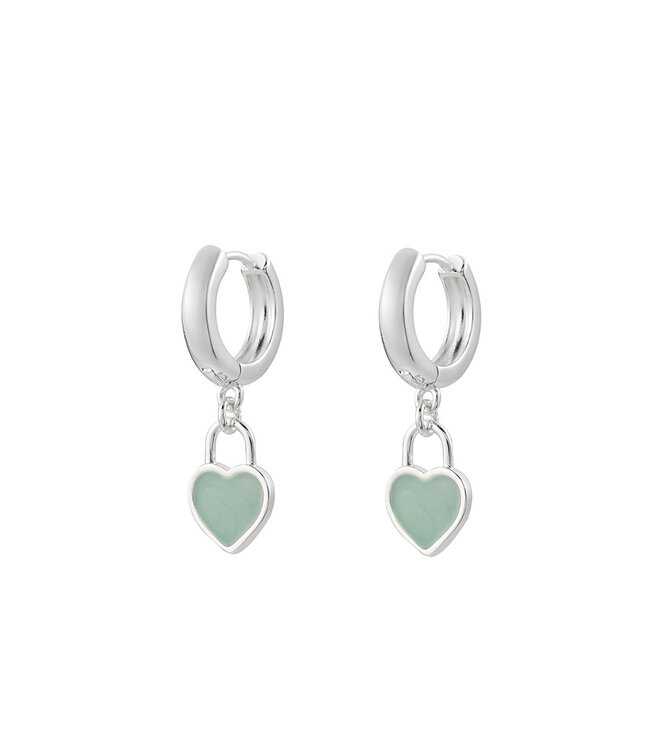 By Shir Small heart turquoise earrings.