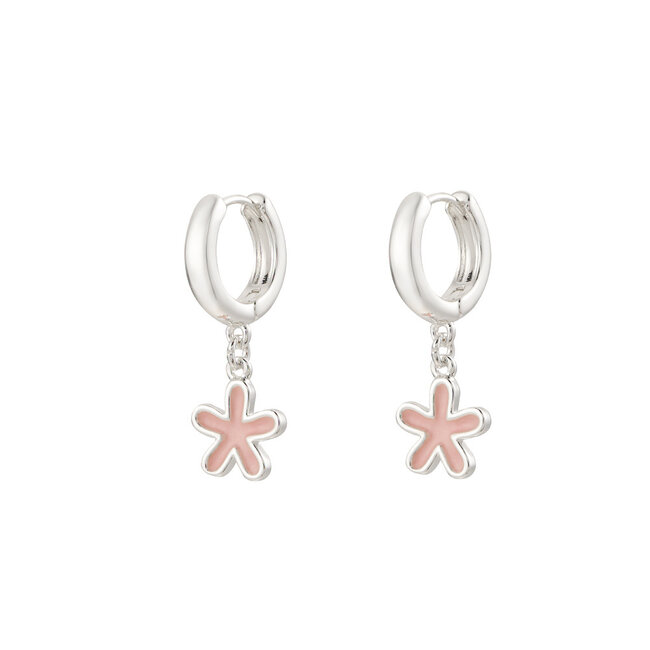 By Shir Oorbellen klein flower wit