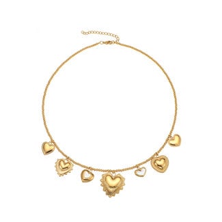 By Shir Ketting luxe kraaltjes en hartjes wit