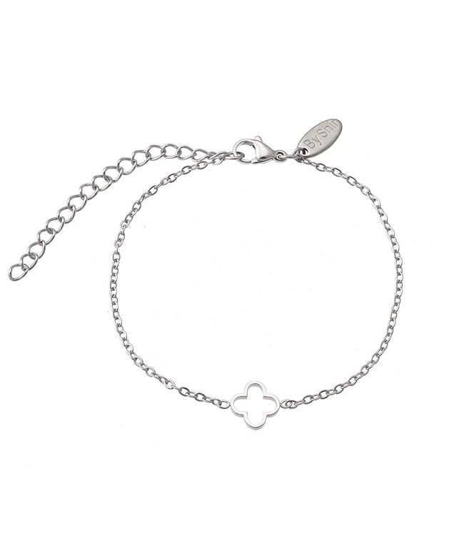 By Shir Armband aus Edelstahl mit Kleeblatt