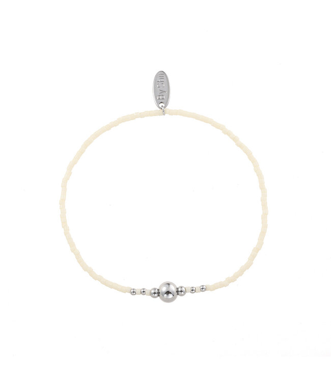 By Shir Armband kraaltjes offwhite dot